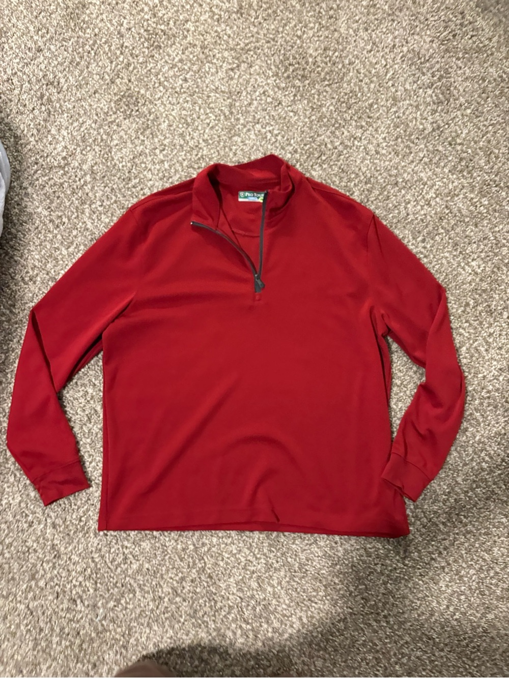 Men's Red Quarter-Zip Pullover Sweater - Unbranded